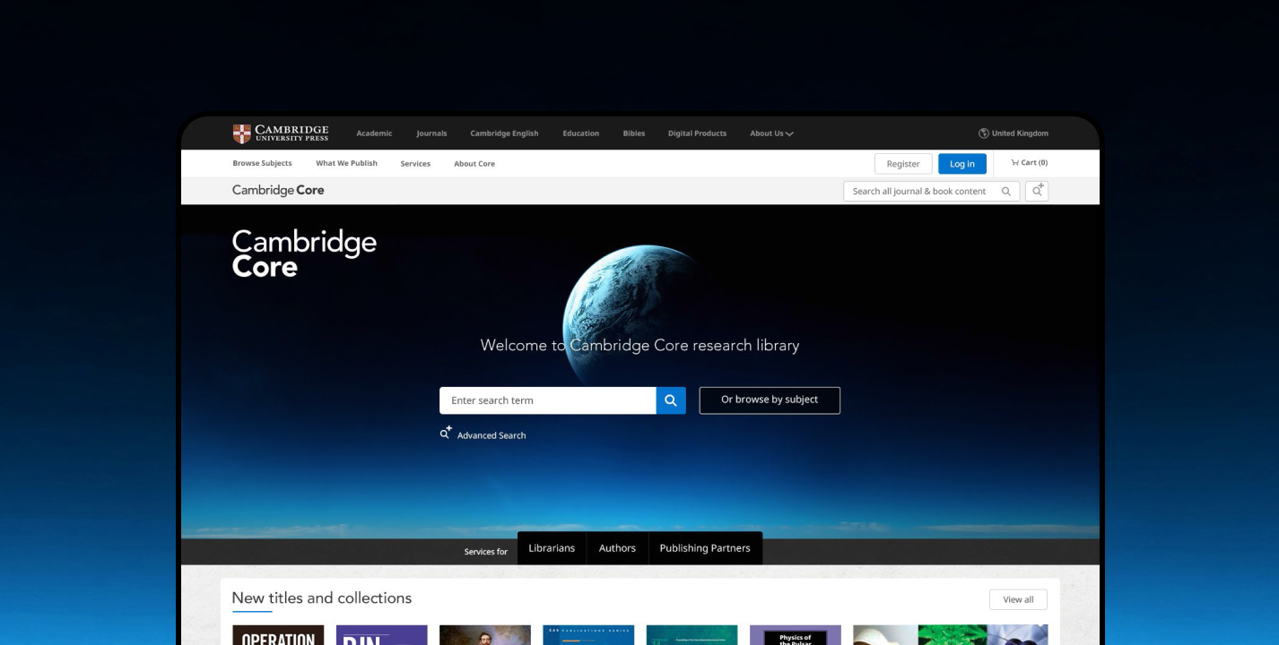 Cambridge Core website screenshot