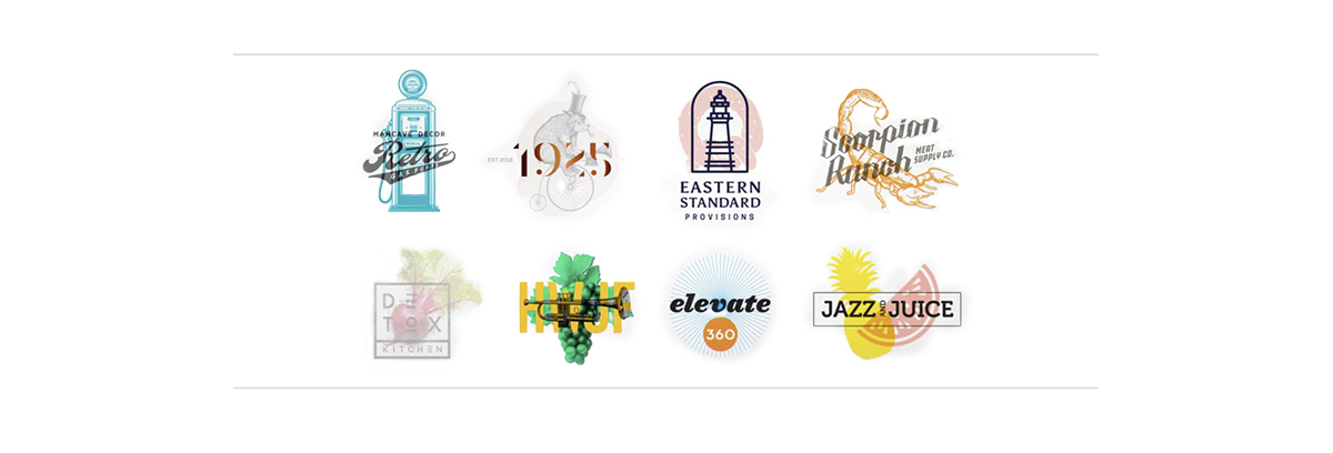 8 group of logos