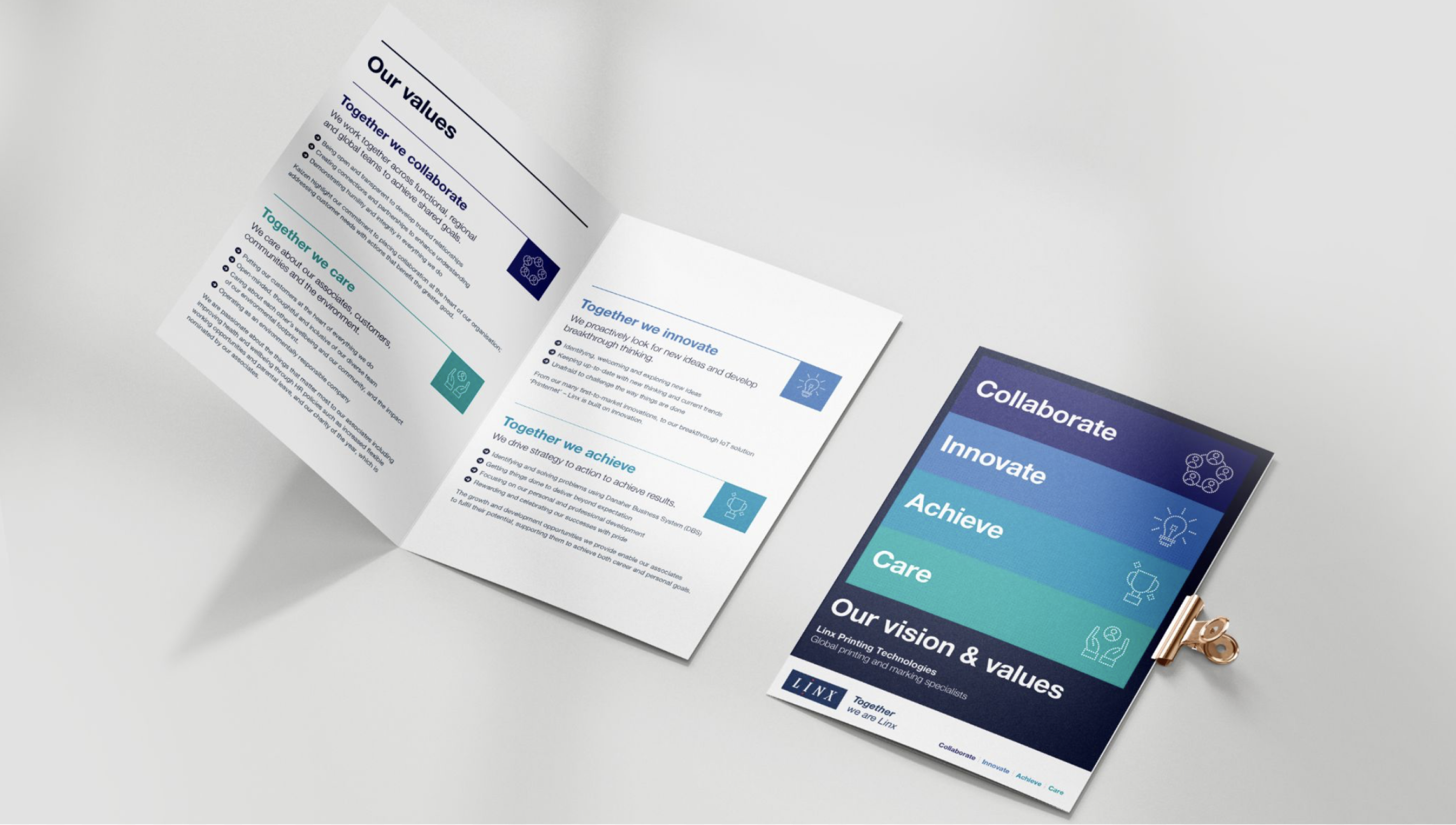 Brand values articulated in a physical direct mail