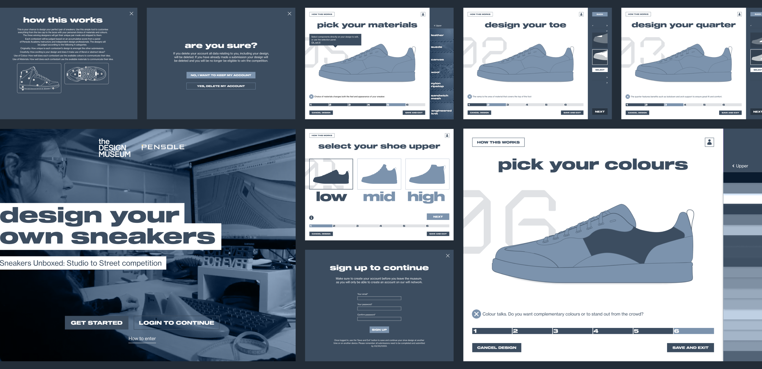 And example of the high fidelity wireframes that supported our Design Museum project
