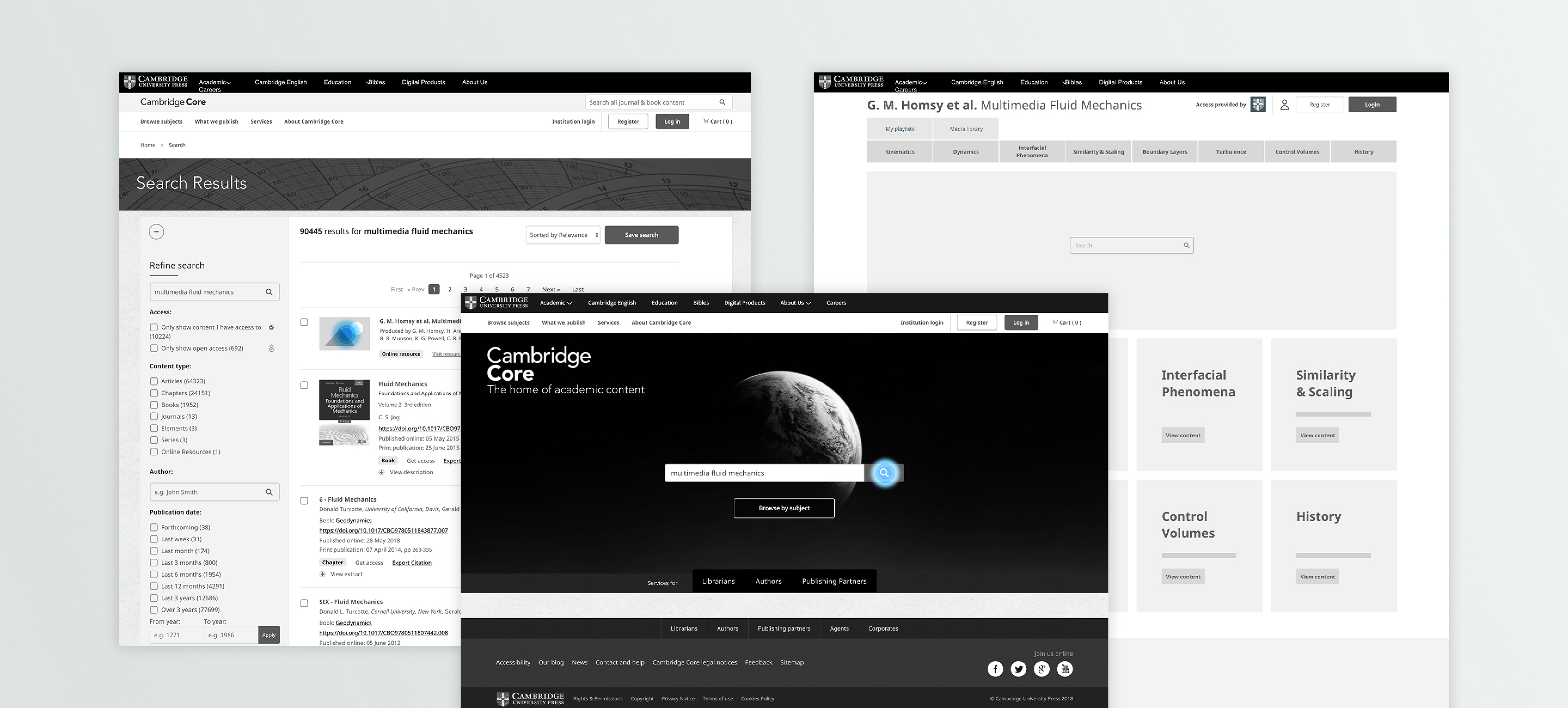 Example of the high-fidelity wireframes