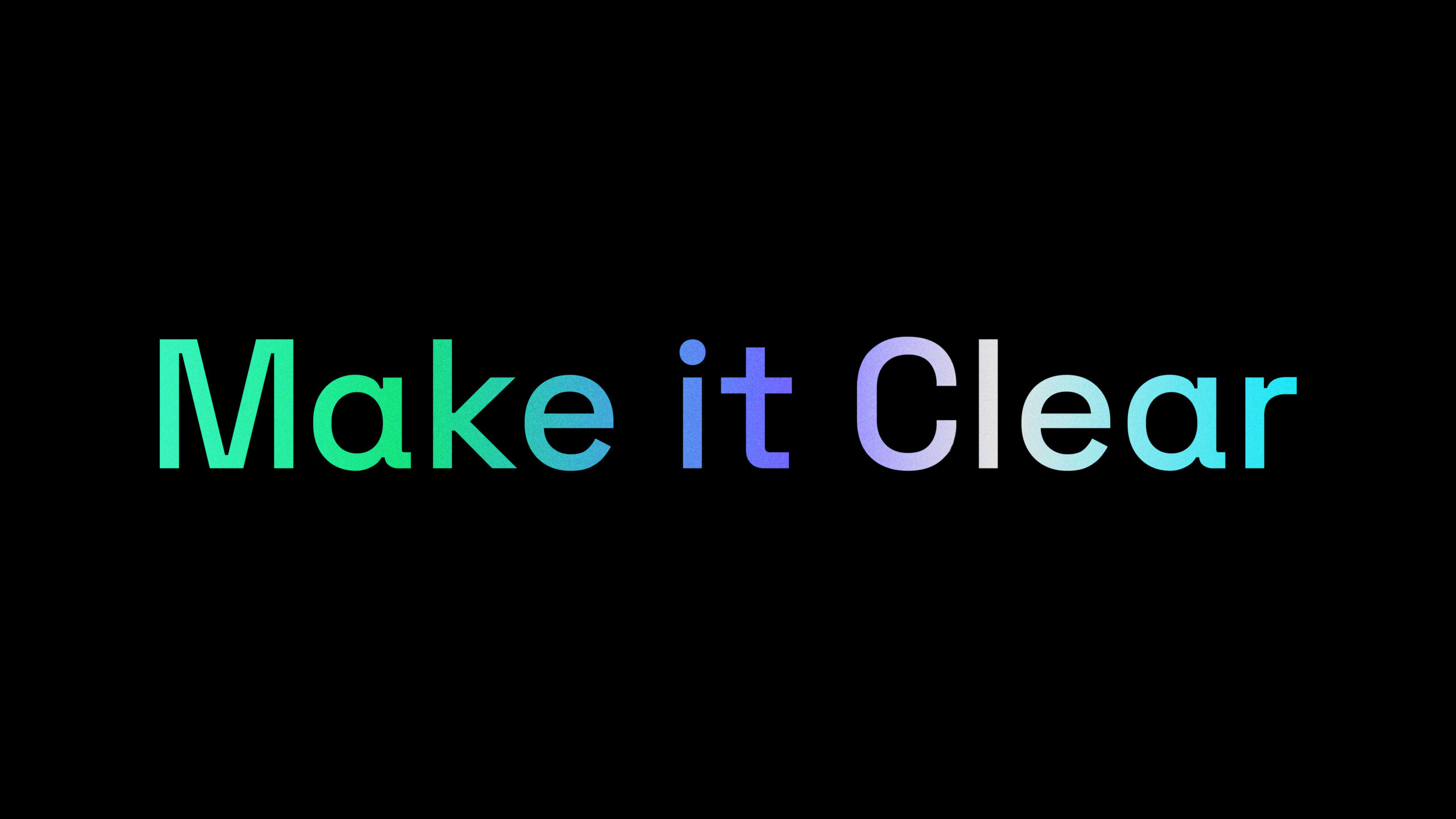 Example of the Make it Clear logo